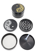 Yin Yang Leaf 4-Part Metal Herb Grinder “Zen Spinner” – 2¼″