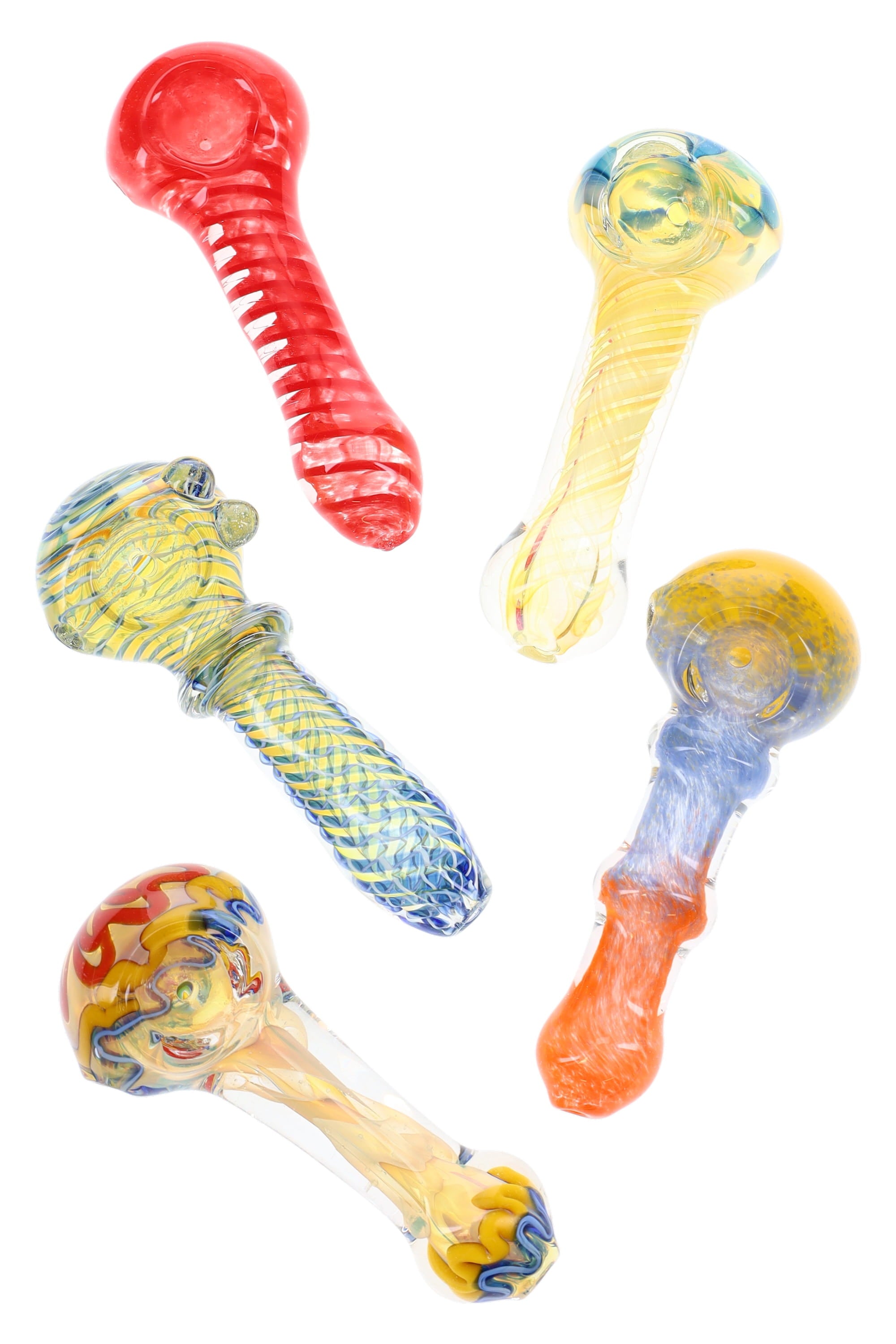 Colorful Glass Spoon Pipe “Grab Bag” – 4″–4.5″ – Assorted