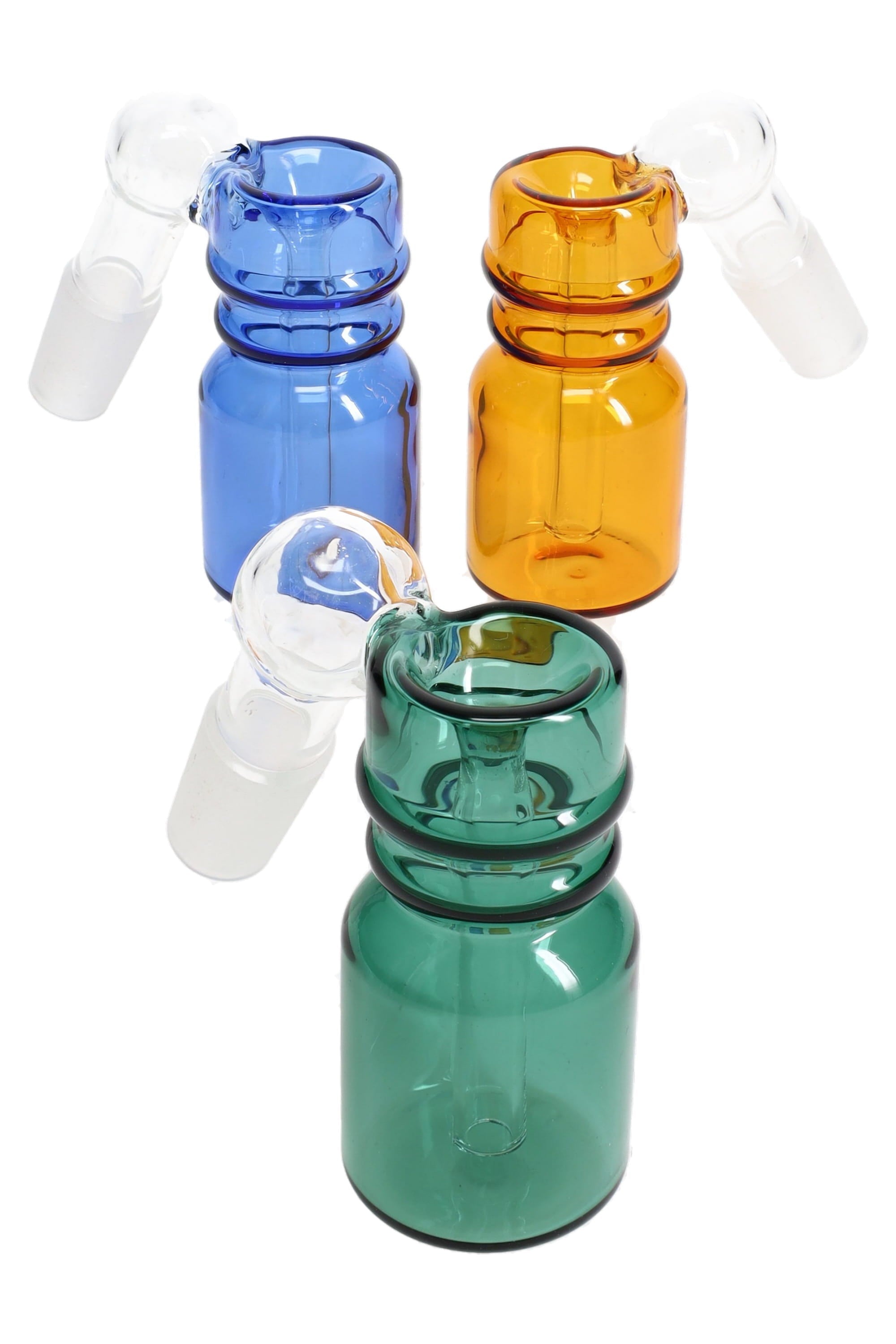 Colored Glass 14.5 mm Male 45° Ash Catcher “Clean Sweep” – Assorted Colors